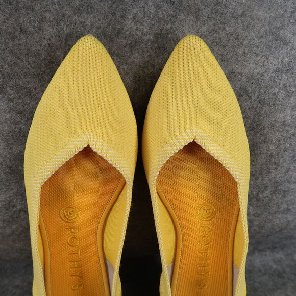 Rothy's Shoes Womens 8 Ballet Flat The Point Slip On Yellow Classic Comfort Knit - Picture 7 of 16